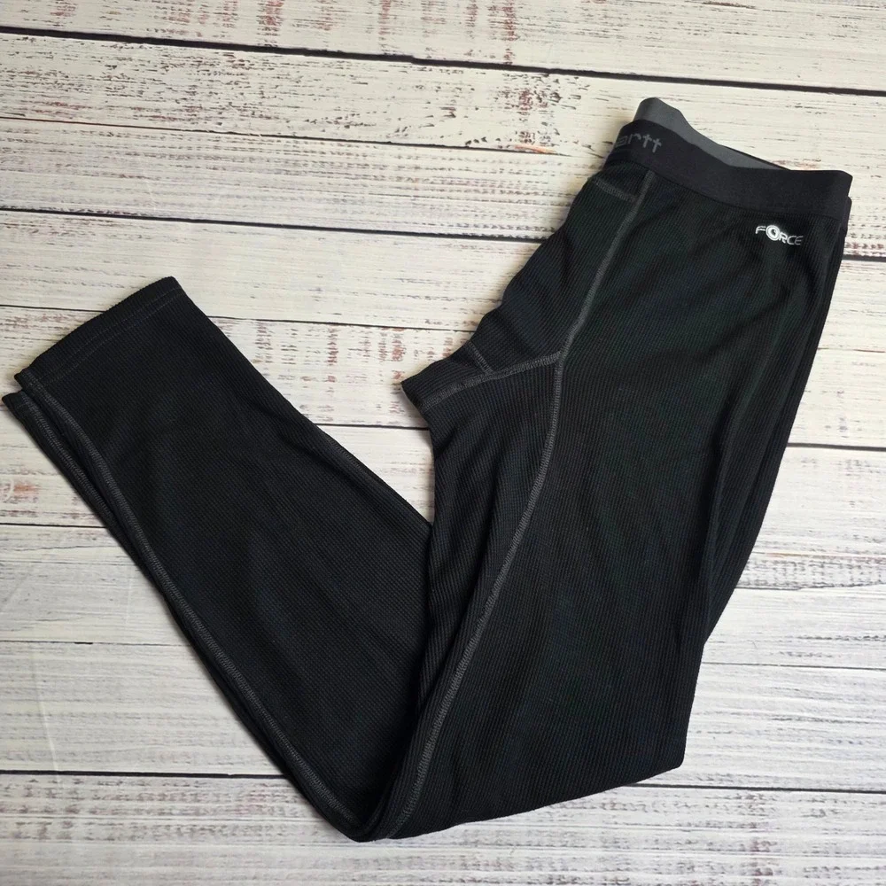 Carhartt Force Mens XL Black Thermal Base Layer Pants Waffle Knit MBL115 Legging